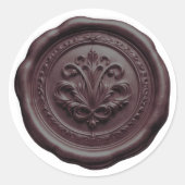 Faux Wax Envelope Seal Style 4 Dark Chocolate ラウンドシール (正面)