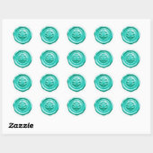Faux Wax Envelope Seal Style 4 Green 20 Sticker ラウンドシール (シート)