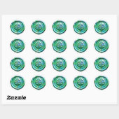 Faux Wax Envelope Seal Style 4 Green 21 Sticker ラウンドシール (シート)