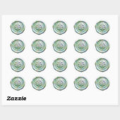 Faux Wax Envelope Seal Style 4 Green 22 Sticker ラウンドシール (シート)