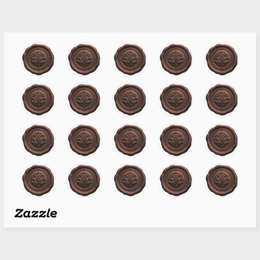 Faux Wax Envelope Seal Style 4 Milk Chocolate ラウンドシール (シート)