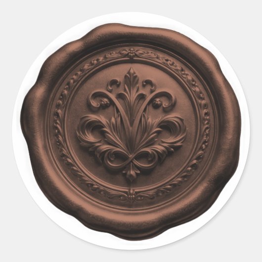 Faux Wax Envelope Seal Style 4 Milk Chocolate ラウンドシール (正面)