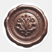 Faux Wax Envelope Seal Style 4 Milk Chocolate 2 ラウンドシール (正面)