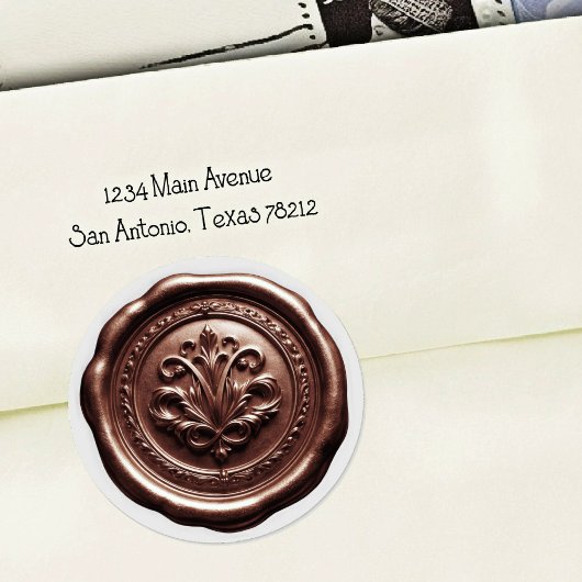 Faux Wax Envelope Seal Style 4 Milk Chocolate 2 ラウンドシール