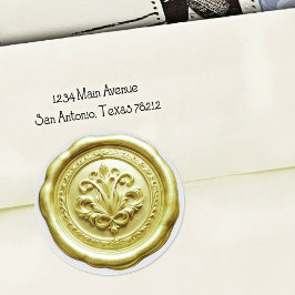 Faux Wax Envelope Seal Style 4 Pale Yellow ラウンドシール