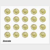 Faux Wax Envelope Seal Style 4 Pale Yellow ラウンドシール (シート)