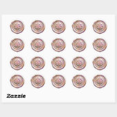 Faux Wax Envelope Seal Style 4 Pink 24 Sticker ラウンドシール (シート)