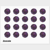 Faux Wax Envelope Seal Style 4 Purple 20 Sticker ラウンドシール (シート)