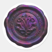 Faux Wax Envelope Seal Style 4 Purple 20 Sticker ラウンドシール (正面)