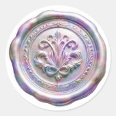 Faux Wax Envelope Seal Style 4 Purple 20 Sticker ラウンドシール (正面)