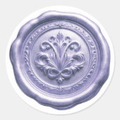 Faux Wax Envelope Seal Style 4 Purple 3 ラウンドシール (正面)
