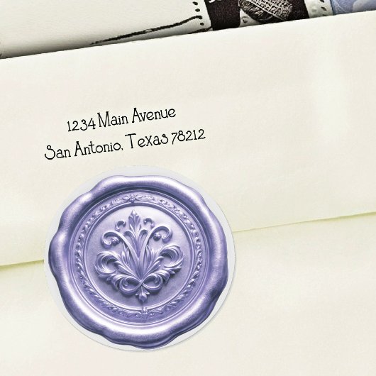Faux Wax Envelope Seal Style 4 Purple 3 ラウンドシール