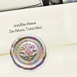 Faux Wax Envelope Seal Style 4 Purple 65 Sticker ラウンドシール