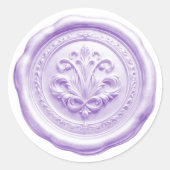 Faux Wax Envelope Seal Style 4 Purple 9 ラウンドシール (正面)