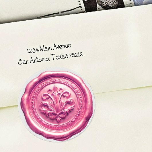 Faux Wax Envelope Seal Style 4 Red 12 ラウンドシール