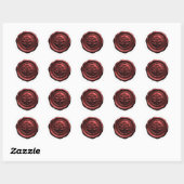 Faux Wax Envelope Seal Style 4 Red 15 ラウンドシール (シート)