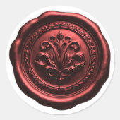 Faux Wax Envelope Seal Style 4 Red 15 ラウンドシール (正面)