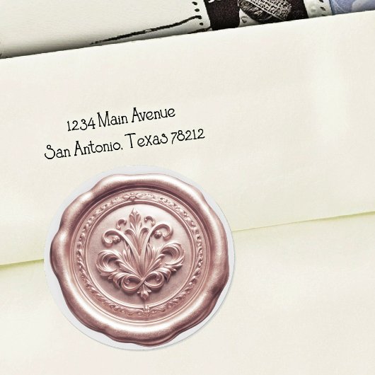 Faux Wax Envelope Seal Style 4 Red 6 ラウンドシール
