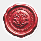 Faux Wax Envelope Seal Style 4 Red 8 ラウンドシール (正面)