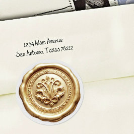 Faux Wax Envelope Seal Style 4 Soft Gold ラウンドシール