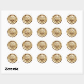 Faux Wax Envelope Seal Style 4 Soft Gold ラウンドシール (シート)