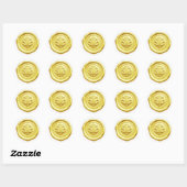 Faux Wax Envelope Seal Style 4 Yellow ラウンドシール (シート)