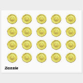 Faux Wax Envelope Seal Style 4 Yellow 2 ラウンドシール (シート)