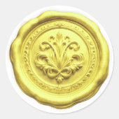 Faux Wax Envelope Seal Style 4 Yellow 2 ラウンドシール (正面)