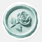 Faux Wax Seal Aqua Rose 2 Deep Impression ラウンドシール (正面)