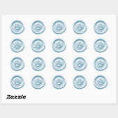 Faux Wax Seal Blue Rose Deep Impression ラウンドシール (シート)