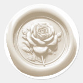 Faux Wax Seal Cream Rose Deep Impression ラウンドシール (正面)