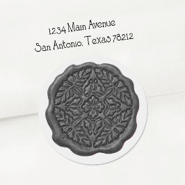 Faux Wax Seal, Dark Gray ラウンドシール