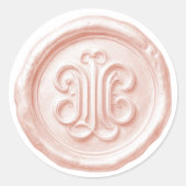 Faux Wax Seal Deep Impression Baby Pink ラウンドシール (正面)