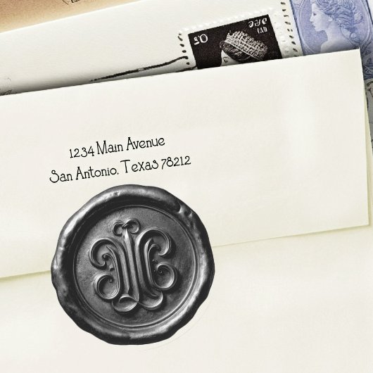 Faux Wax Seal Deep Impression Black ラウンドシール