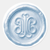 Faux Wax Seal Deep Impression Blue ラウンドシール (正面)