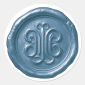 Faux Wax Seal Deep Impression Blue ラウンドシール (正面)
