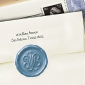 Faux Wax Seal Deep Impression Blue ラウンドシール