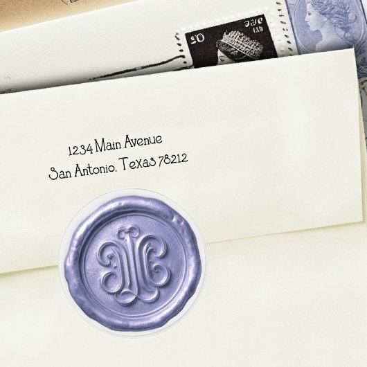 Faux Wax Seal Deep Impression Blue 4 ラウンドシール