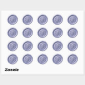 Faux Wax Seal Deep Impression Blue 4 ラウンドシール (シート)