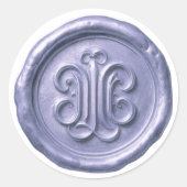 Faux Wax Seal Deep Impression Blue 4 ラウンドシール (正面)