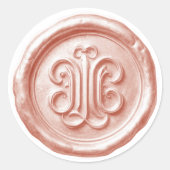Faux Wax Seal Deep Impression Blush Pink ラウンドシール (正面)