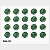 Faux Wax Seal Deep Impression Emerald Green ラウンドシール (シート)