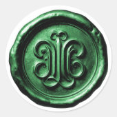 Faux Wax Seal Deep Impression Emerald Green ラウンドシール (正面)