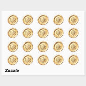 Faux Wax Seal Deep Impression Gold 2 ラウンドシール (シート)