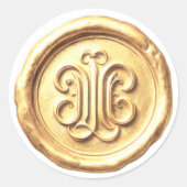 Faux Wax Seal Deep Impression Gold 2 ラウンドシール (正面)