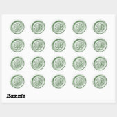 Faux Wax Seal Deep Impression Green 4 ラウンドシール (シート)