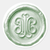 Faux Wax Seal Deep Impression Green 4 ラウンドシール (正面)