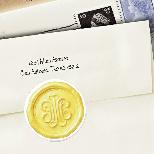 Faux Wax Seal Deep Impression Lemon Yellow ラウンドシール