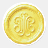 Faux Wax Seal Deep Impression Lemon Yellow ラウンドシール (正面)