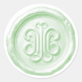 Faux Wax Seal Deep Impression Mint Green ラウンドシール (正面)